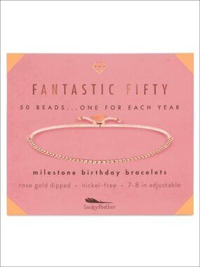 Dipped 14K Gold Beaded Bracelet Adjustable Cord 50th Birthday Gift